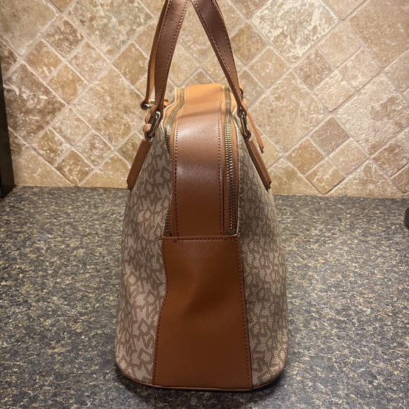 DKNY Heritage Coated Logo Leather Satchel - Picture 3 of 7